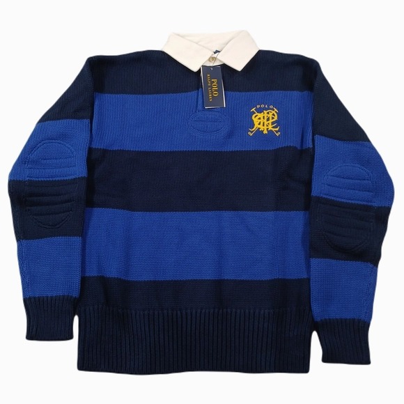 Polo Ralph Lauren Other - Polo Ralph Lauren Striped Rugby Sweater Mens XS Royal‎ Combo Cotton $298 NEW